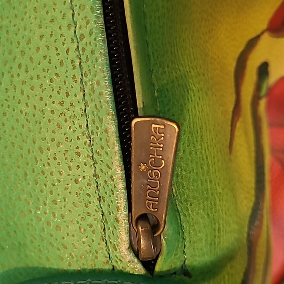 Anuschka Vibrant Hand-painted Leather Crossbody Bag Art-to-wear Boho Unique - Picture 5 of 16
